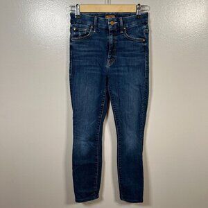 Mother High Waisted Looker Jeans Size 25 Teaming Up Dark Wash Skinny Leg Denim